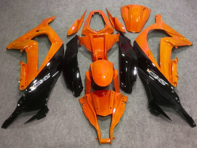 Carénages Moto Kawasaki ZX10R 2016-2020 - Orange Noir Brillant