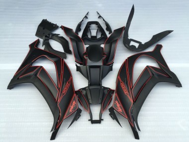Carénages Moto Kawasaki ZX10R 2011-2015 - Noir Mat Rouge