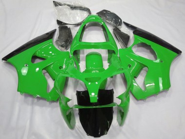 Carénages Moto Kawasaki ZX6R 2000-2002 - Vert Noir Brillant