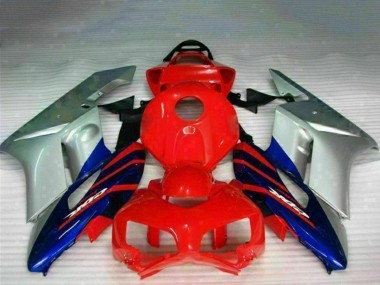 Carénages Moto Honda CBR1000RR 2004-2005 - Argent Rouge Bleu Noir Bande