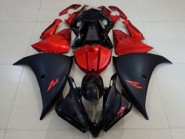 Carénage Moto Yamaha R1 2012-2014 - Noir Brillant Noir Mat Rouge