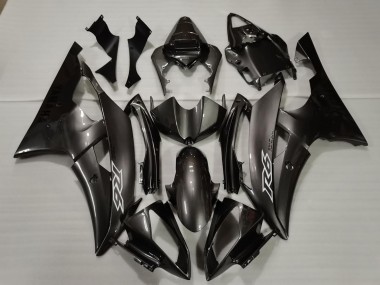 Carénages Moto Yamaha R6 2008-2016 - Noir Brillant Blanc Décalque