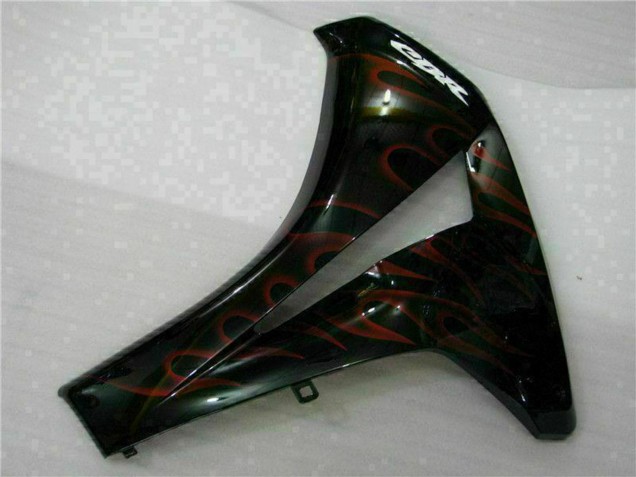 Kits Carénage Moto Honda CBR1000RR 2008-2011 - Noir Brillant Rouge Flamme
