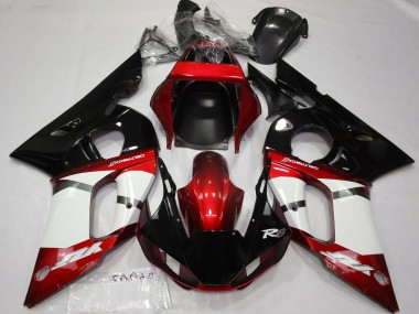 Carénage Moto Yamaha R6 1998-2002 - Rouge Blanc Noir Brillant