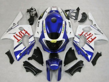 Carénages Moto Yamaha YZF600R Thundercat 1996-2007 - Blanc Bleu Fiat Motul