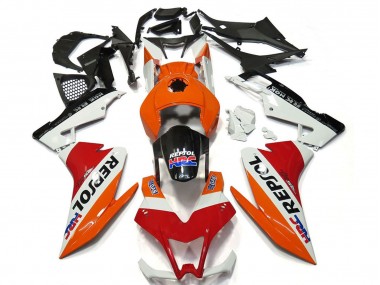 Carénages Moto Aprilia RS4 125 2012-2018 - Orange Blanc Rouge Noir Brillant Repsol