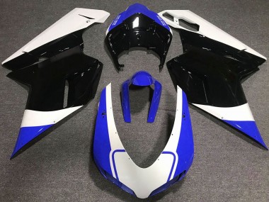 Carénage Moto Ducati 848 1098 1198 2007-2014 - Blanc Bleu Noir Brillant