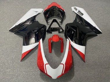 Carénages Moto Ducati 848 1098 1198 2007-2014 - Blanc Rouge Noir Brillant