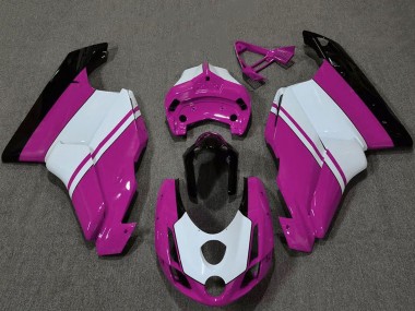 Carénages Moto Ducati 749 999 2003-2004 - Blanc Rose Noir Brillant
