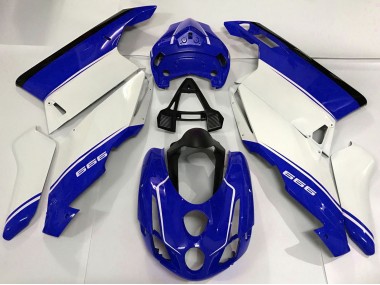 Carénages Moto Ducati 999 2003-2004 - Blanc Bleu Noir