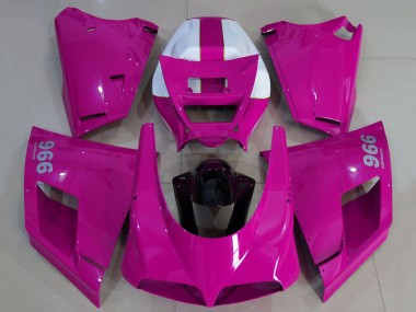 Carénages Moto Ducati 996 1993-2005 - Rose Brillant Blanc Noir