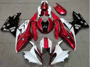 Carénages Moto BMW S1000RR 2017-2018 - Blanc Rouge Noir Brillant