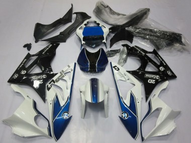 Carénages Moto BMW S1000RR 2017-2018 - Blanc Bleu Noir Brillant