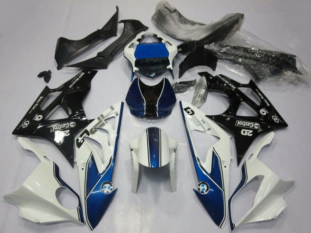 Carénages Moto BMW S1000RR 2017-2018 - Blanc Bleu Noir Brillant