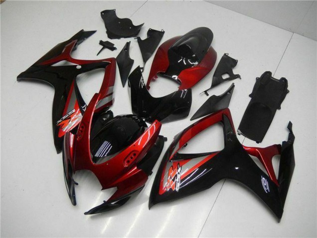 Carénage Moto Suzuki GSXR 600/750 2006-2007 - Rouge Noir Brillant