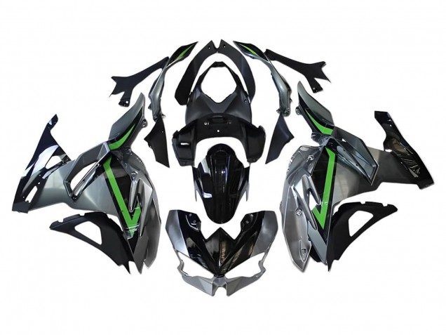 Carénages Moto Kawasaki Ninja 500 EX500R 2024-2025 - Gris Vert Noir