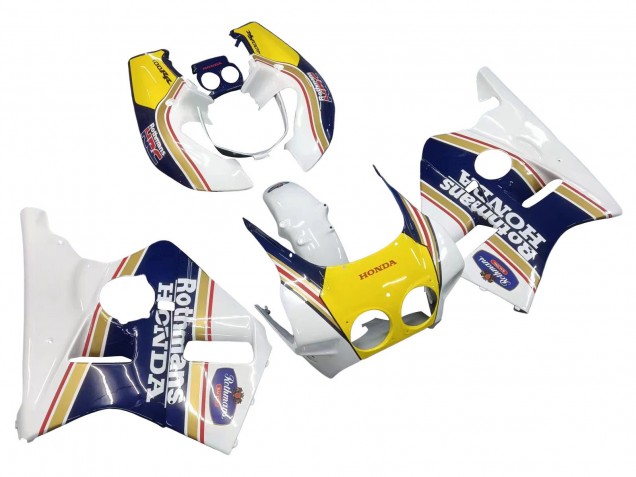Carénages Moto Honda CBR400RR NC23 1987-1989 - Blanc Jaune Bleu Rothmans