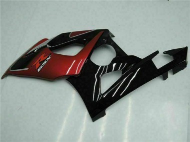 Carénages Moto Suzuki GSXR 1000 2005-2006 - Rouge Argent Noir Brillant