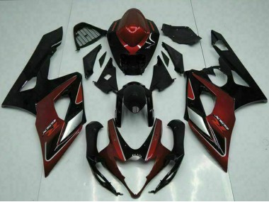Carénages Moto Suzuki GSXR 1000 2005-2006 - Rouge Argent Noir Brillant