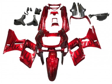 Carénages Moto Kawasaki ZZR600 1998-2003 - Rouge Noir Flamme