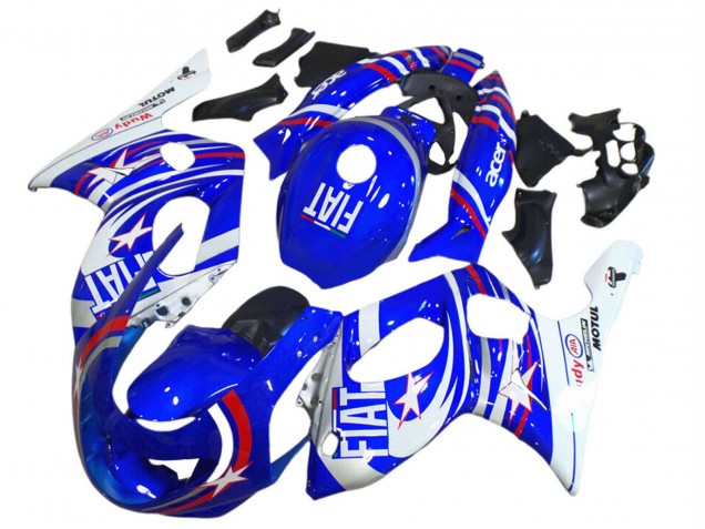 Carénages Moto Yamaha YZF600R Thundercat 1996-2007 - Bleu Blanc Argent Rouge Fiat Motul
