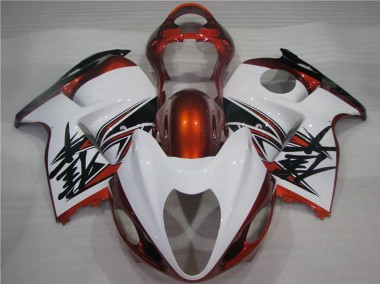 Carénages Moto Suzuki GSXR 1300 Hayabusa 1996-2007 - Blanc Orange Noir