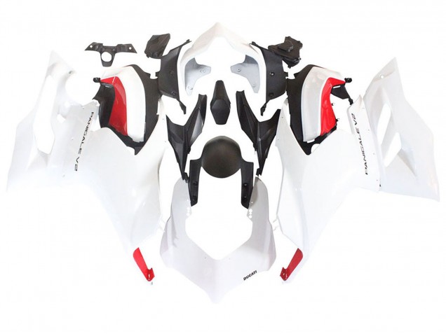 Carénages Moto Ducati Panigale V2 2020-2024 - Blanc Rouge Noir Mat