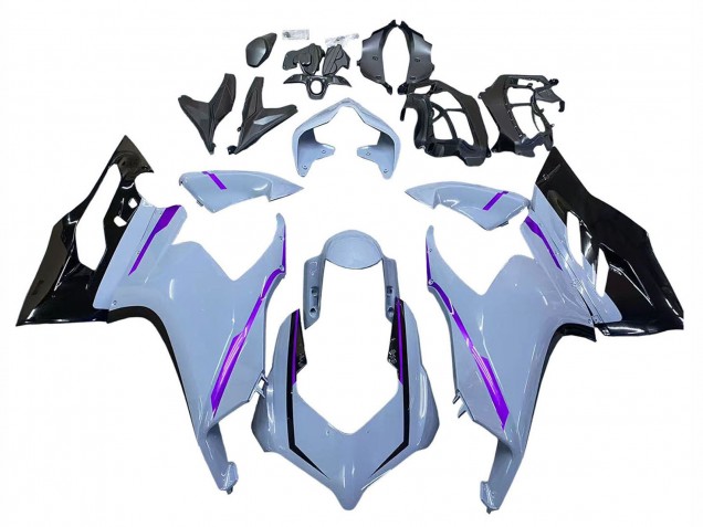 Carénages Moto Ducati Panigale V2 2020-2024 - Gris Brillant Violet Noir Brillant