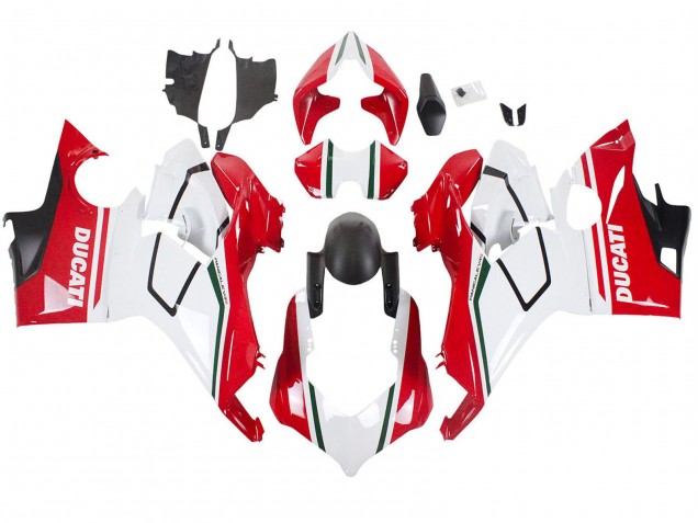 Carénages Moto Ducati Panigale V4 V4S 2018-2019 - Blanc Rouge Noir Mat