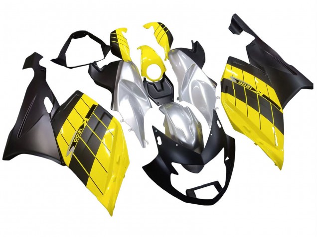 Carénages Moto BMW K1200S 2005-2010 - Jaune Argent Noir Mat