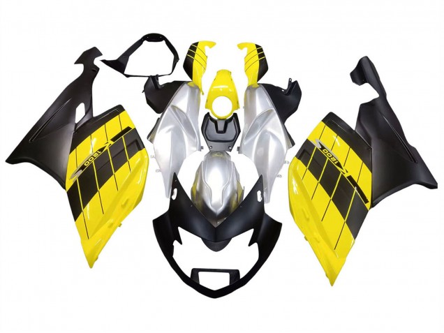 Carénages Moto BMW K1200S 2005-2010 - Jaune Argent Noir Mat