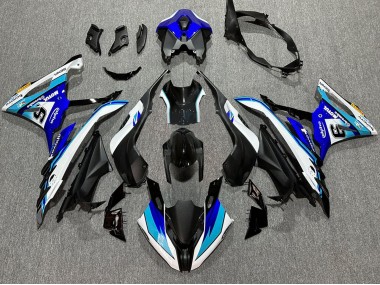Carénages Moto BMW S1000RR 2023-2024 - Blanc Bleu Noir Mat Motul