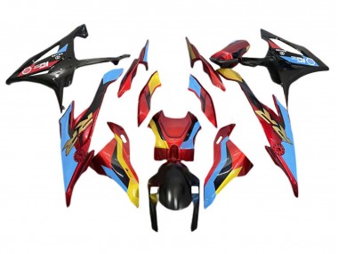 Carénages Moto BMW S1000RR 2019-2022 - Bleu Clair Rouge Or