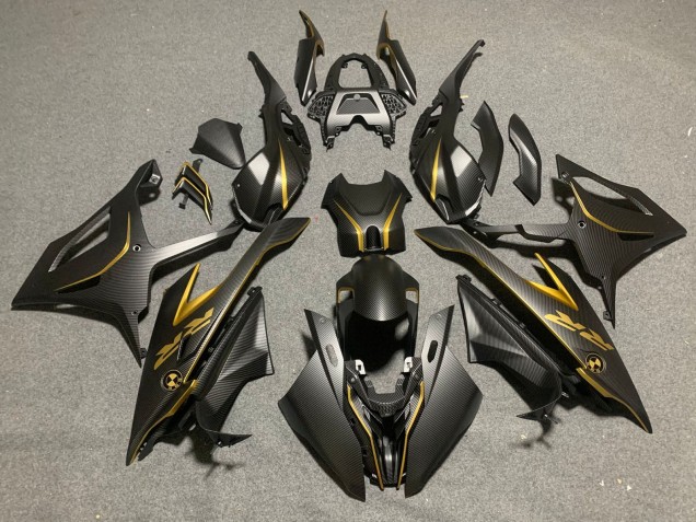 Carénages Moto BMW S1000RR 2019-2022 - Noir Or Fibre de Carbone