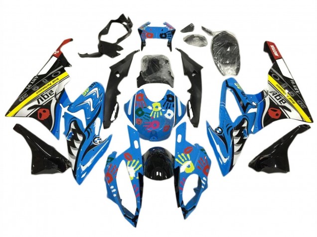 Kits Carénage Moto BMW S1000RR 2015-2016 - Jaune Bleu Noir Requin