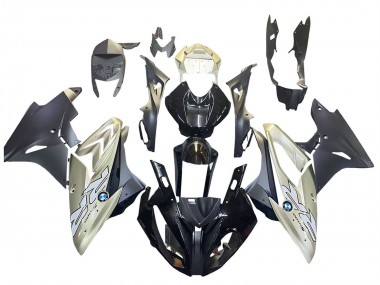 Carénage Moto BMW S1000RR 2015-2016 - Argent Noir Brillant Noir Mat