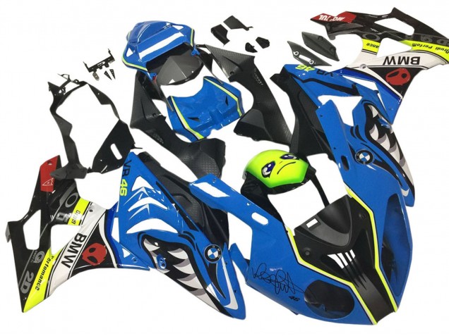 Carénages Moto BMW S1000RR 2009-2014 - Bleu Jaune Rouge Noir Requin VR 46