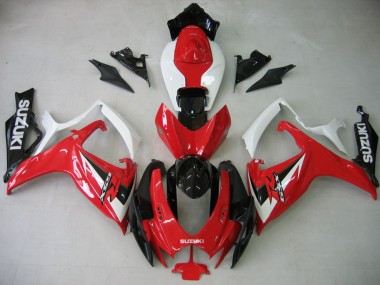 Carénage Moto Suzuki GSXR 600 / GSXR 750 2006-2007 - Blanc Rouge Noir Brillant