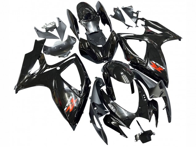 Carénages Moto Suzuki GSXR 600 / GSXR 750 2006-2007 - Noir Brillant Argent Rouge