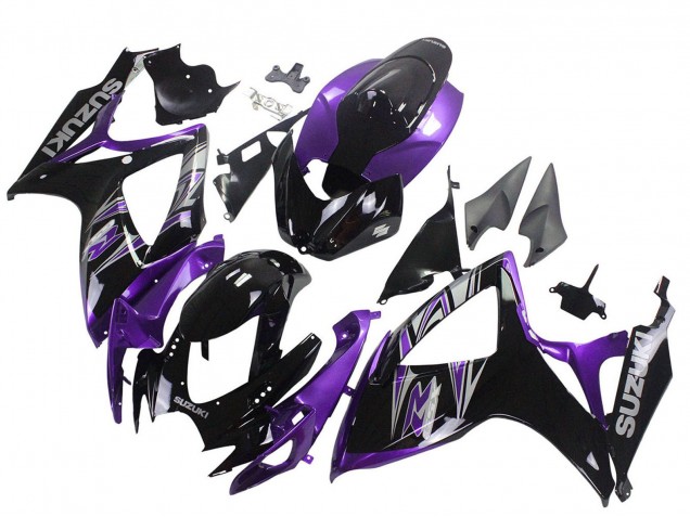 Kits Carénage Moto Suzuki GSXR 600 / GSXR 750 2006-2007 - Violet Noir Brillant