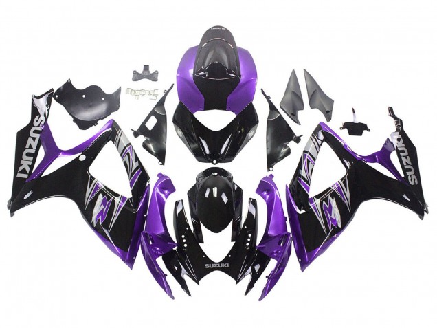 Kits Carénage Moto Suzuki GSXR 600 / GSXR 750 2006-2007 - Violet Noir Brillant