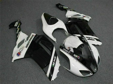 Carénages Moto Kawasaki ZX6R 2007-2008 - Noir Blanc Elf