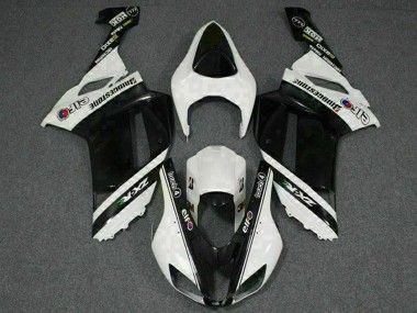 Carénages Moto Kawasaki ZX6R 2007-2008 - Noir Blanc Elf