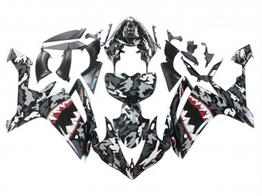 Carénages Moto Yamaha YZF 1000 R1 2007-2008 - Gris Blanc Camouflage Requin