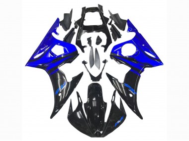 Carénage Moto Yamaha YZF R6 2003-2004 - Bleu Noir Brillant