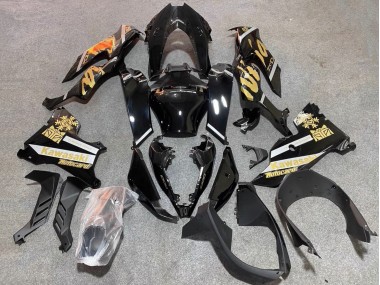 Carénages Moto Kawasaki ZX10R 2021-2025 - Noir Brillant Or Elf Neige