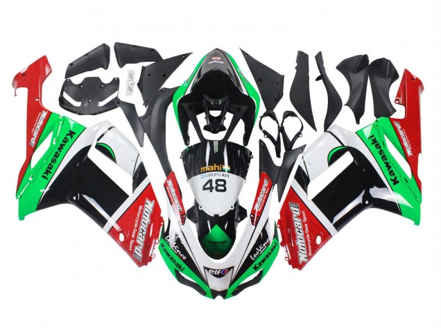 Carénages Moto Kawasaki ZX6R 2007-2008 - Vert Rouge