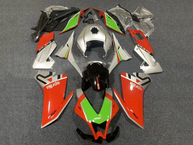 Carénage Moto Aprilia RS4 50 125 2012-2019 - Argent Rouge Vert Noir Brillant