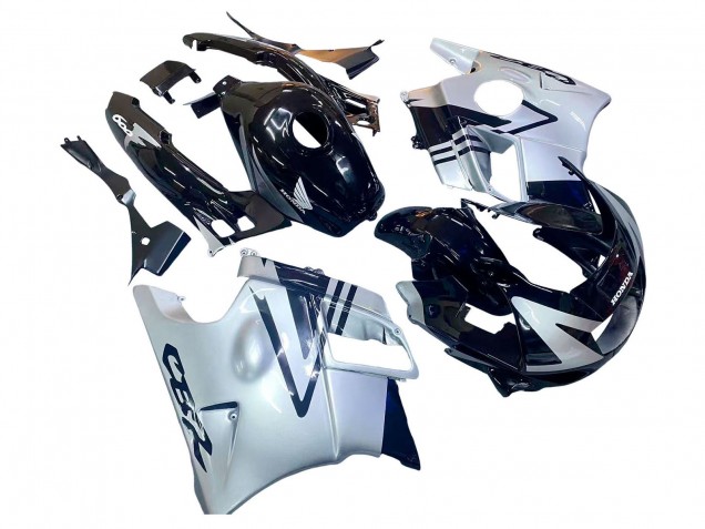 Carénages Moto Honda CBR600 F2 1991-1994 - Argent Noir Brillant