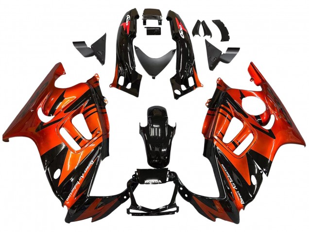 Carénages Moto Honda CBR600 F3 1995-1996 - Orange Noir Brillant